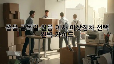 좁은 골목길 원룸 이사? 이삿짐차 선택 완벽 가이드!